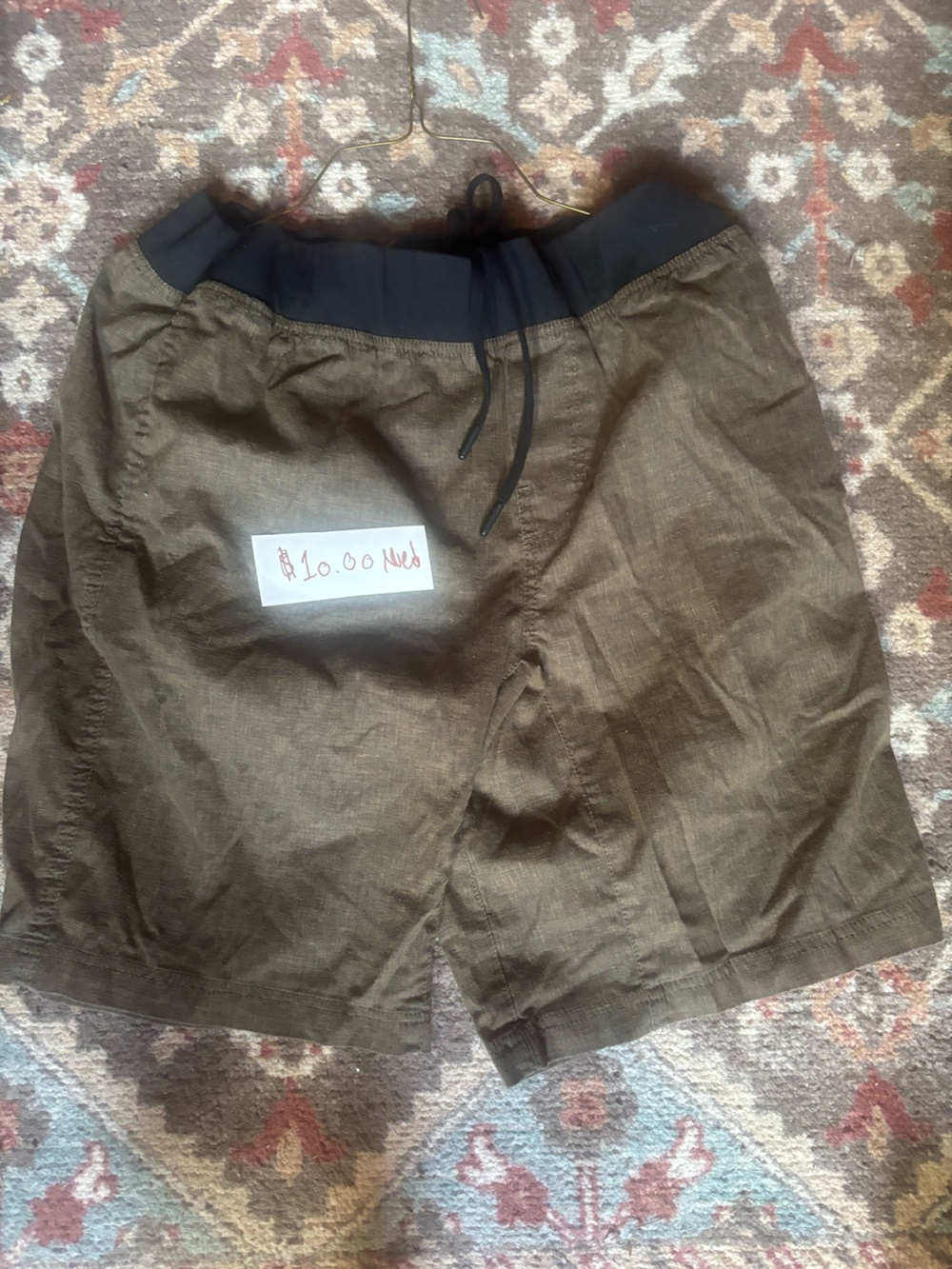 Casual Olive Green Drawstring Shorts